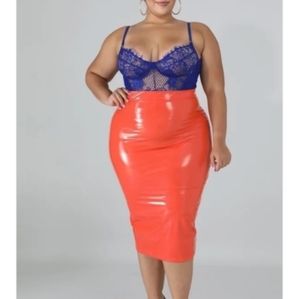 plus size latex skirts